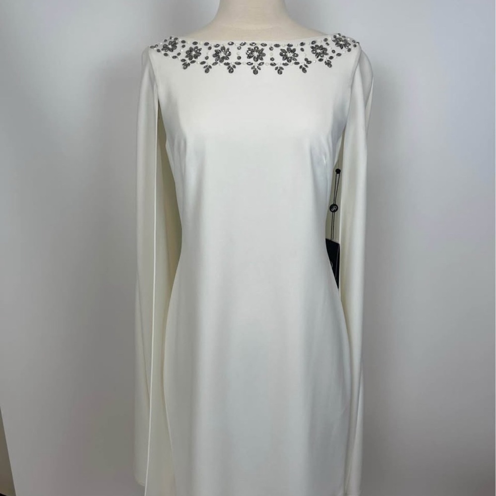 Elegant White Dress with Floral Embellishments